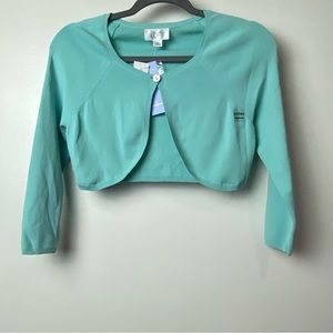 Ann Taylor LOFT Sz medium petite MP light mint green cropped cardigan NEW